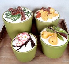 Vtg Pottery Canister Set Poppytrail Pottery By Metlox California Four Seasons