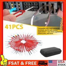 41Pcs/Set Pin Extractor Tool Terminal Ejector Connector Removal Kit w/ Bag Red