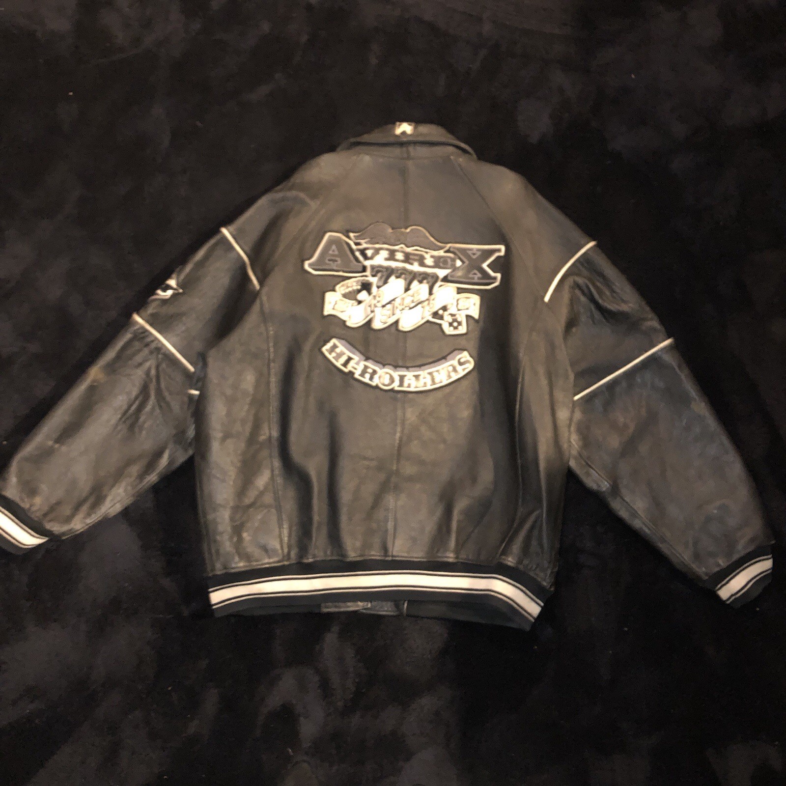 Vintage Avirex Leather Jacket Stadium Jacket Mens Size 3XL Very Rare Jacket image 2