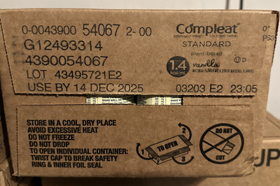 (24 Pk) Nestle Compleat Standard Plant-Base 1.4 Vanilla Flavor Exp. 12/14/2025