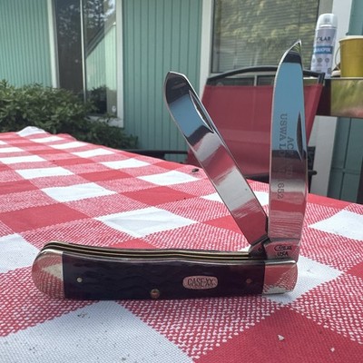 MINT! Case Trapper 6254 Chestnut, Vintage 1999, Block Shield Jigged Bone Knife
