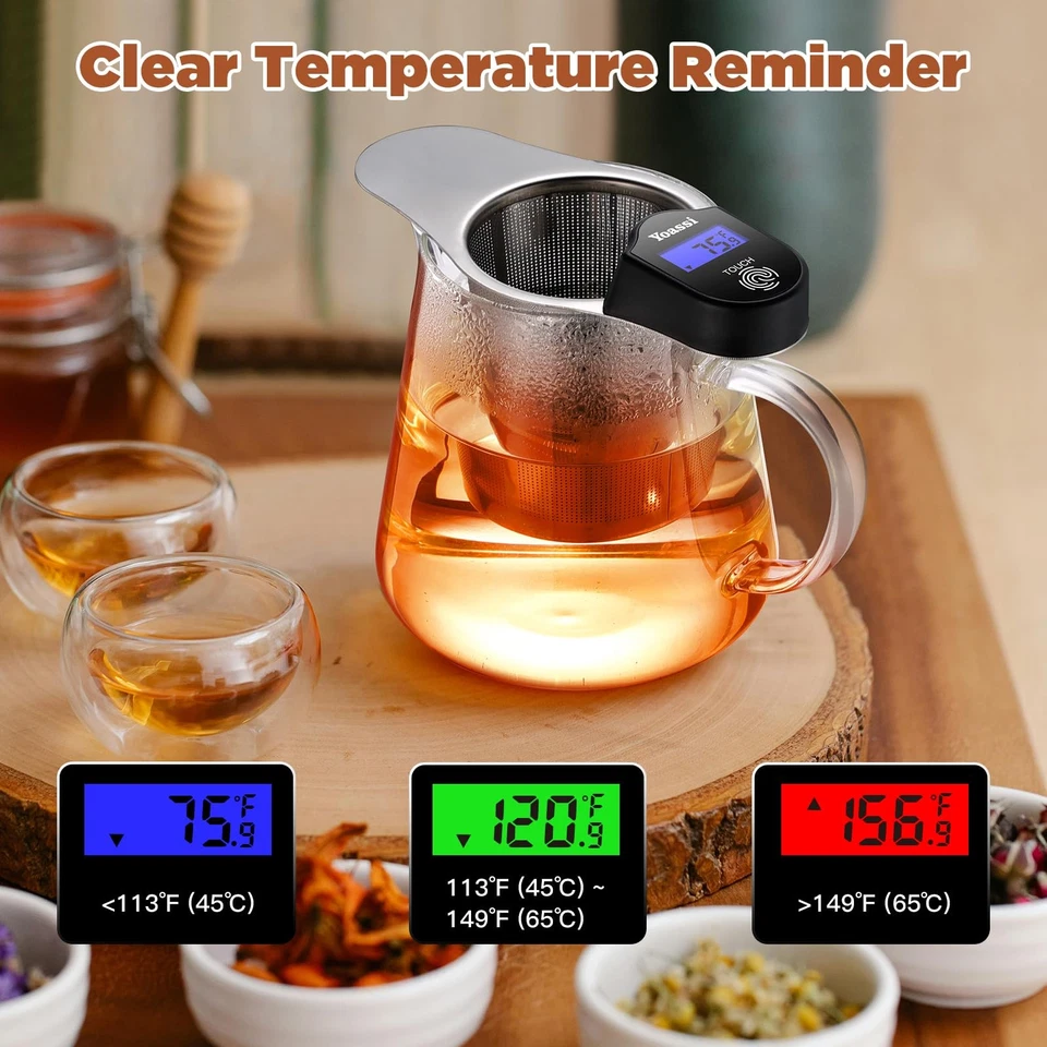 Coladores infusores de té de temperatura control táctil 2025 actualización extra finos 18/8... Foto 4 de 4