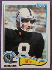 1982 Topps #188 Ray Guy Football card Oakland Raiders! HOF!