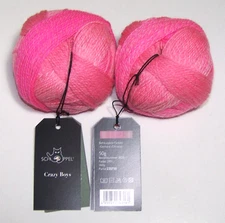Lot of Two 50gm balls of Schoppel CRAZY BOYS Fingering Sock Yarn #2701 PINK