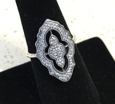 RARE~ Pandora Sparkling Lace Ring #190917CZ ~FREE HINGED BOX & POLISH CLOTH +Tag