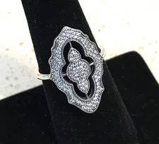 RARE~ Pandora Sparkling Lace Ring #190917CZ ~FREE HINGED BOX & POLISH CLOTH +Tag
