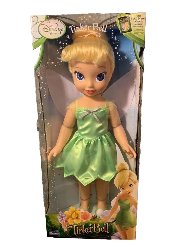 Disney Tinker Bell Fairies 15” Playmates Toys 2008-Vinyl Doll NRFB NIB NOS