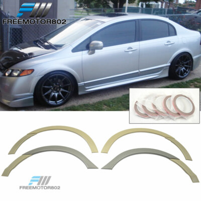 For 06-11 Honda Civic Sedan RR Style Fender Flares Unpainted