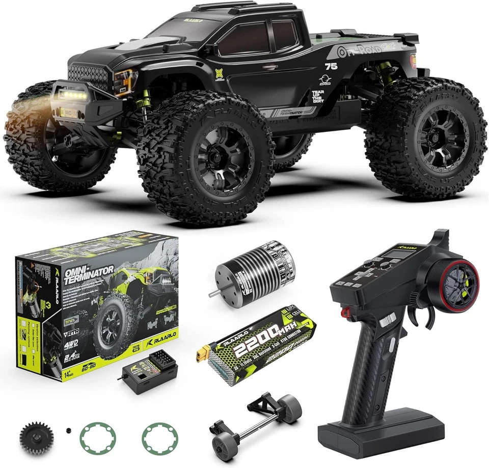 Waterproof 1:10 Brushless RC Car - 50 mph Monster Truck with Carbon Fiber Design - Image 3 of 4