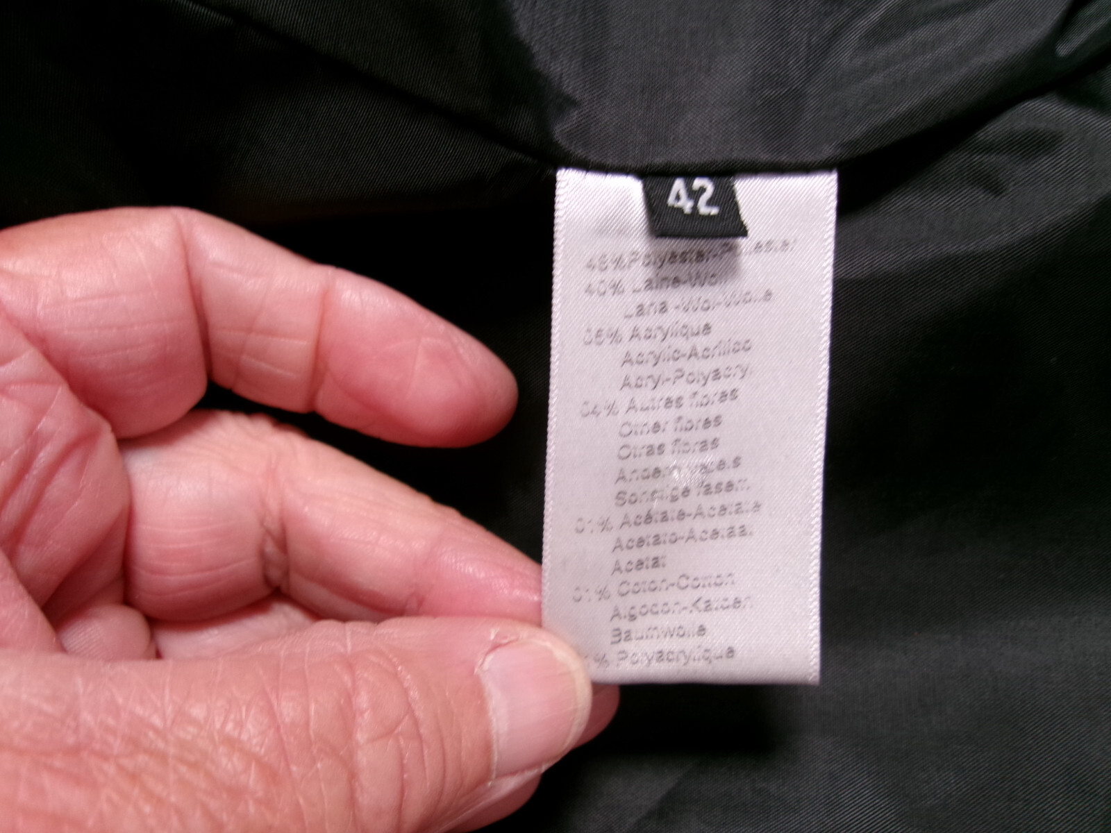 PAUSE CAFE Polyester/Wool Black Coat Jacket 42 Di… - image 5