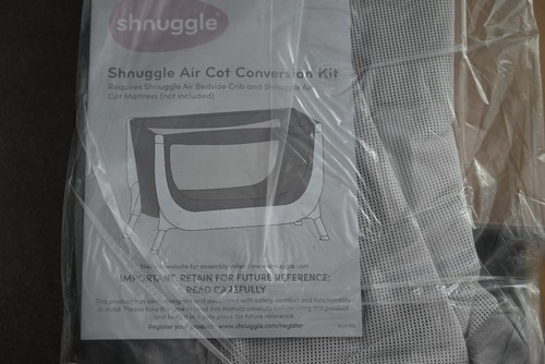 NEU Shnuggle Air Dove Grey Kinderbett Umbausatz Erweiterungsset + Kinderbett Matratze - Bild 5 von 6