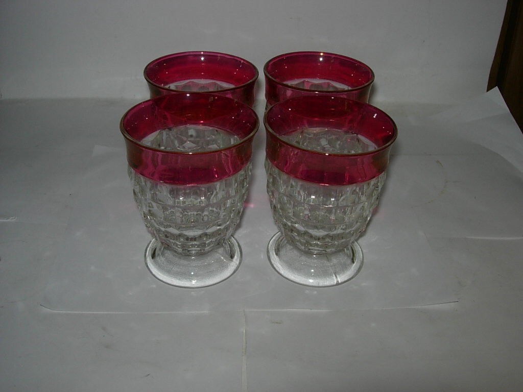 Kings Crown Ruby Red Glassware Set Of 4 Juice Glasses | eBay