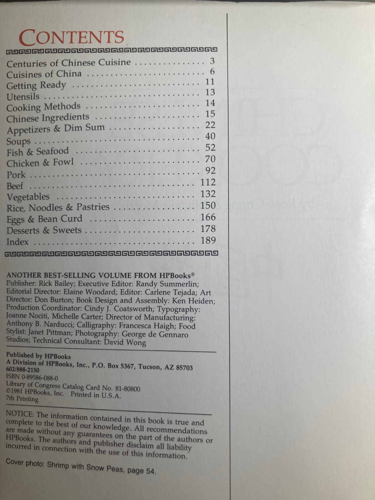 Chinese Cookery Rose Cheng & Michele Morris 1981 Cookbook (SAME DAY SHIPPING) x