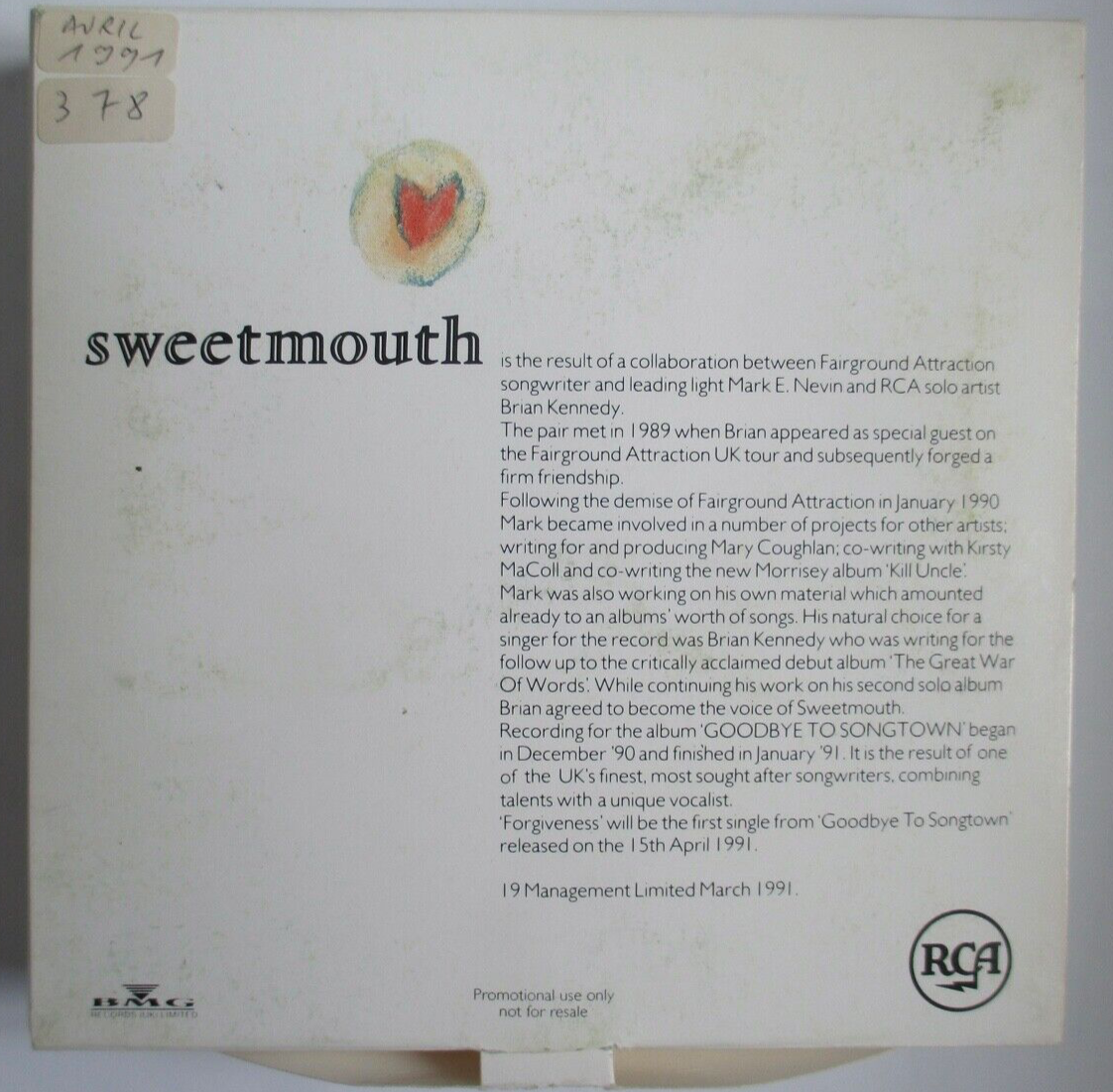 Sweetmouth featuring Brian Kennedy - Promo Box Set 
