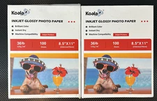 Koala Photo Paper 8.5x11 Glossy 100 Sheets 135g for Inkjet Printer Set of 2