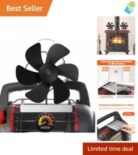 Heat-Powered Wood Stove Fan - 6-Blade Clip-On for Efficient Warm Air Circulation