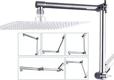11" Solid Brass Shower Head Extension Arm with Lock Joints Adjustable Height