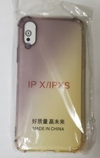 Thin Shockproof Color Case For iPhone X/XS Soft TPU 4-Corners Black  Gold