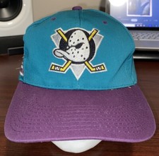 Vintage 90s Anaheim Mighty Ducks Snapback American Needle Hat Spell Out Mens