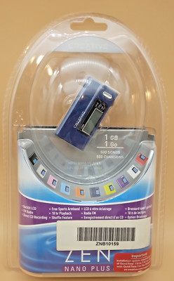 Creative ZEN Nano+ Plus FM Radio Voice Recorder 512 MB MP3 WMA Audio Player Blue