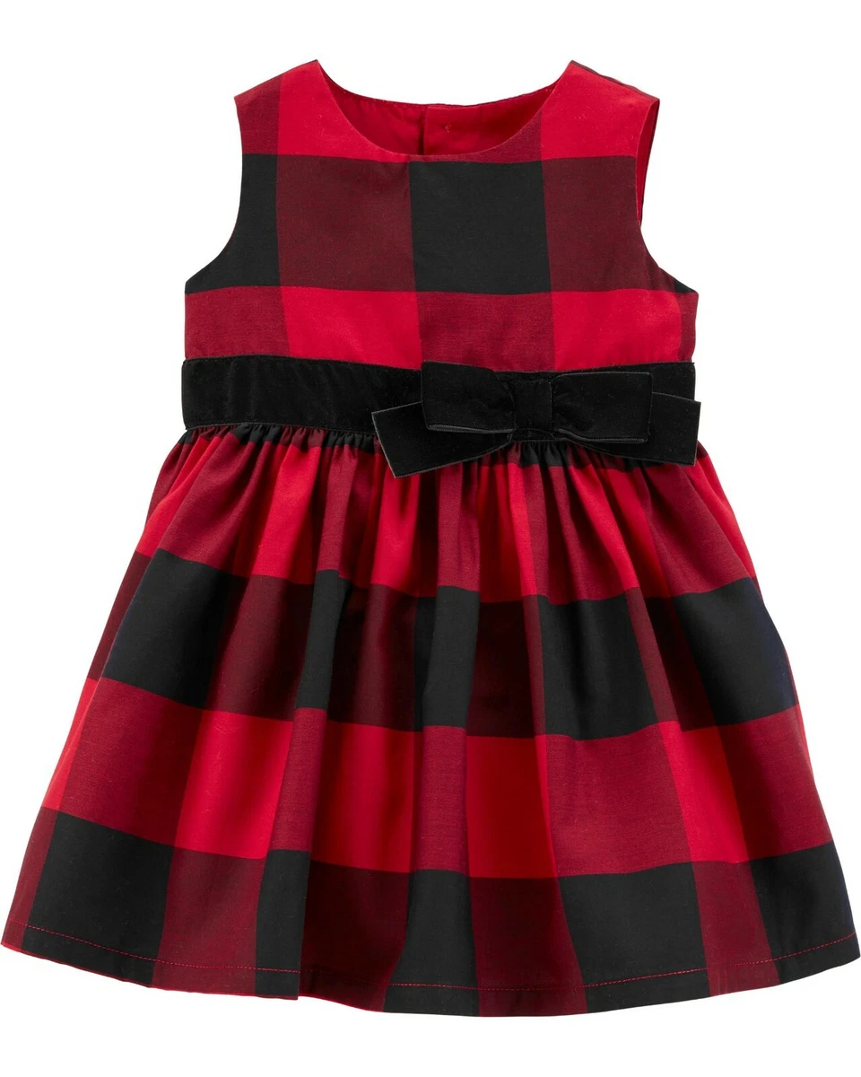 Baby girl buffalo plaid dress cheap