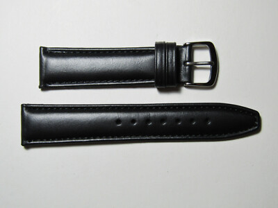 18mm Hadley-Roma MS881 Mens Black Oil-Tan Smooth Padded Leather