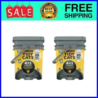 Purina Tidy Cats 4-in-1 Clumping Cat Litter, Odor Control, Low Dust, 35 lb x2