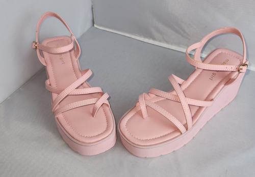 NEU Madden Girl Damengröße 10 Vault Pink Paris Plateau Keilabsatz Riemchensandalen