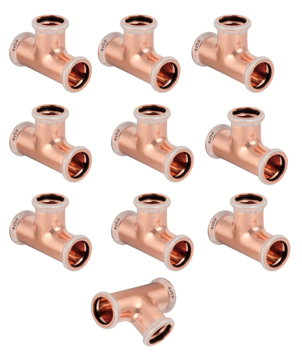 Pack of 10x  Geberit Mapress Copper 15mm Equal Tee 15x15x15mm  Press Freepost