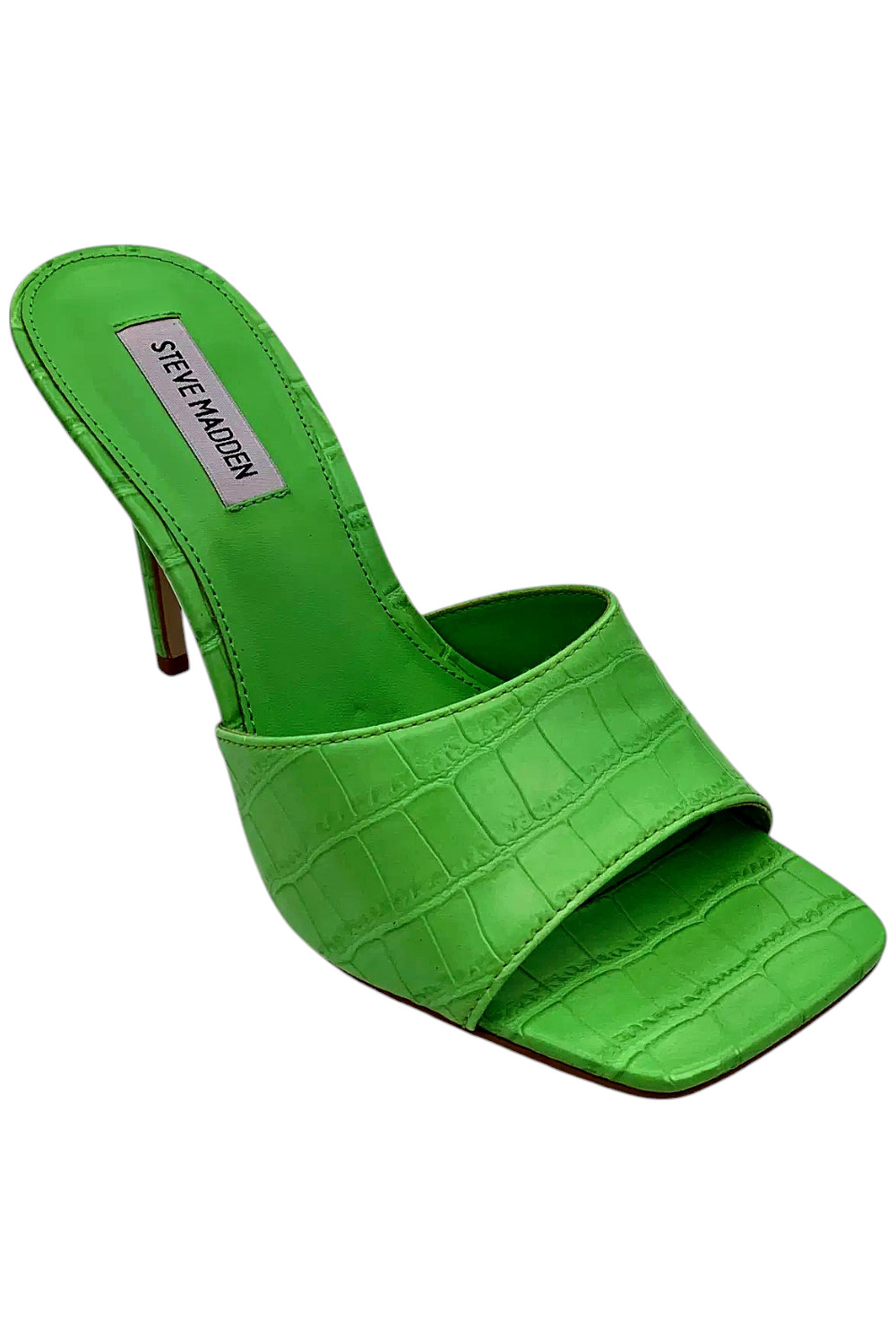 Steve Madden Womens Signal Heeled Sandal Green Croco 9990₽