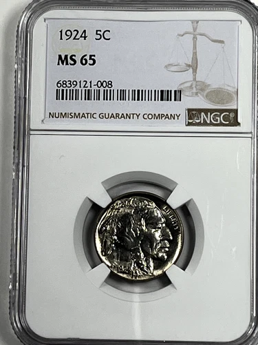 1924 Buffalo Nickel : NGC MS65