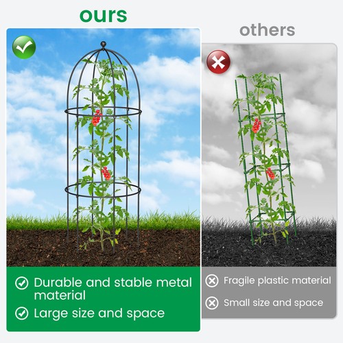 SLSY 3 Packs Garden Trellis,Tomato Cage for Climbing Plants Outdoor 47.2"x17.7" - Picture 8 of 39
