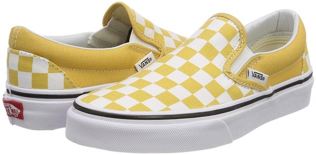 vans slip on checkerboard ochre