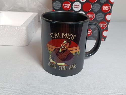 Big Lebowski "Calmer Than You Are" Coffee Mug Black 11 Oz. Capacity New Open Box