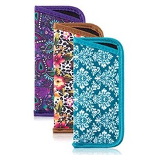 3 Pack Glasses Pouch Slim - Soft Eyeglasses Bag Small Flowers Br B P