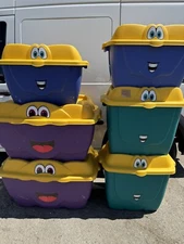 Step 2 Happy Totes Toy storage tote bin  eyes mouth 2000 y2k Entire Collection
