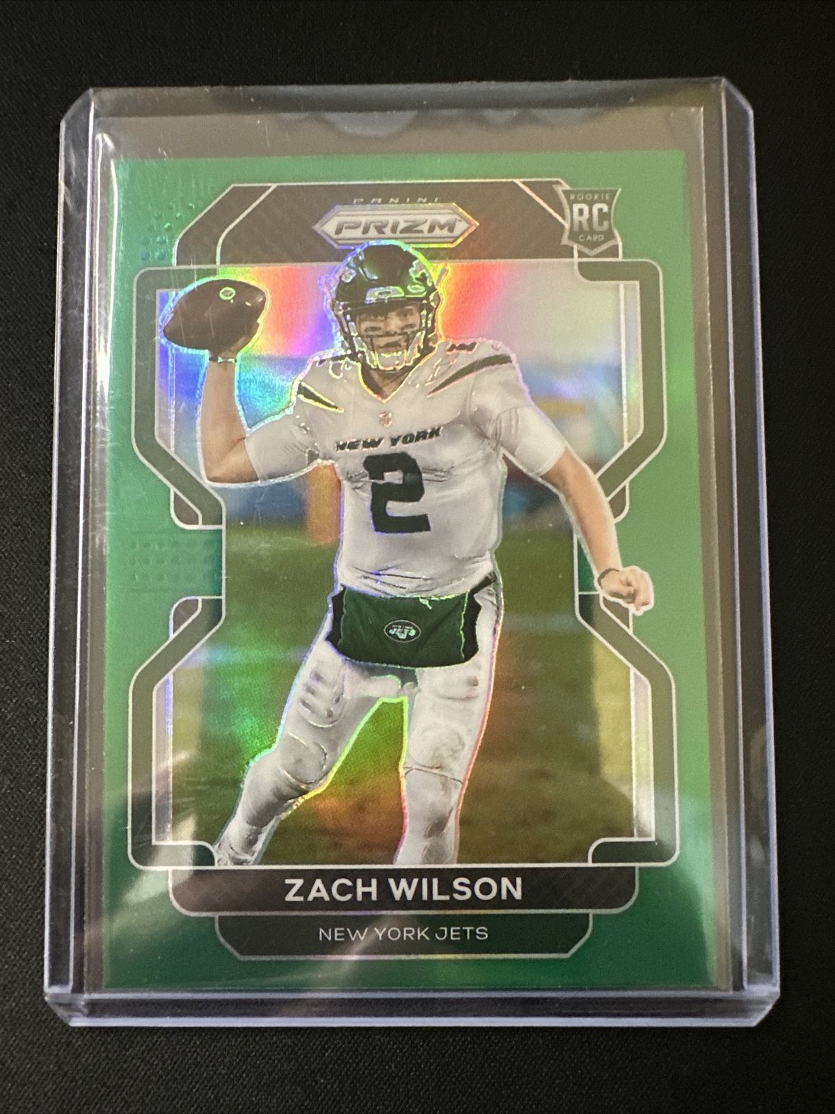 2021 Panini Prizm Zach Wilson Green Prizm NY Jets Rookie #332 RC Color Match