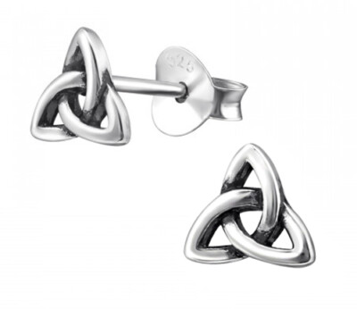 925 ECHT SILBER  *** Ohrstecker Keltische Knote Triskele Dreieck Triquetra 6 mm