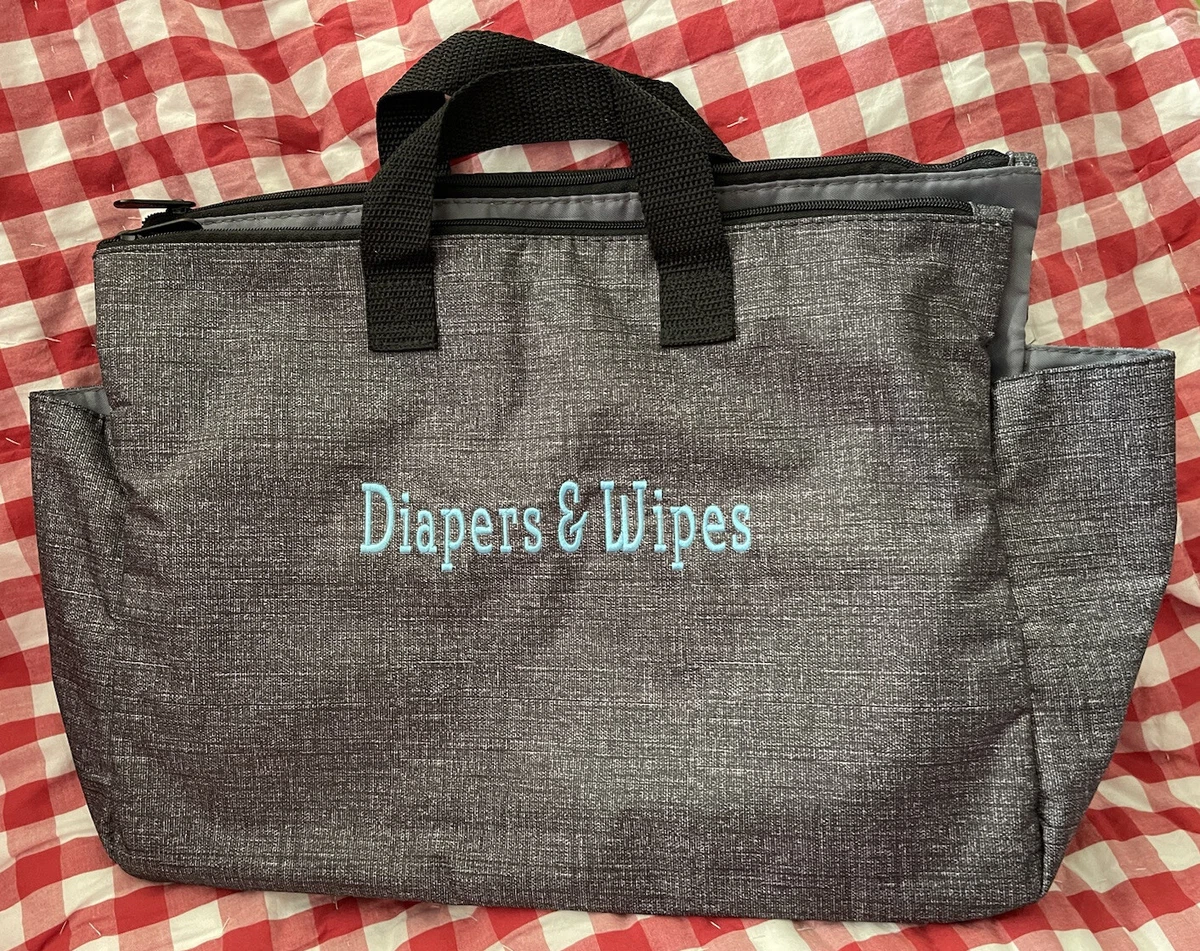 Thirty One 31 Signature Collection Tote Insert Charcoal Diapers Wipes