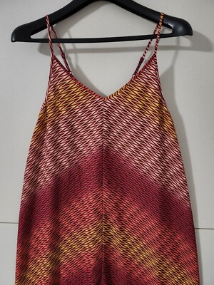 Prana Dress Womens M Rust Angelique Cami Tank Maxi Beach Boho Relaxed Ombre  Tie | eBay