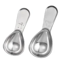 2PC Stainless Steel Coffee Measuring Scoop Set – 15ml & 30ml Short Handle Spoons