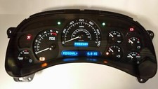 2003-2006 Sierra Yukon Factory Rebuilt Whole Cluster Custom Black White Led Wb