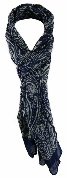 Tigertie Schal In Marine Grau Gemustert - Gr. 180 X 50 Cm-image