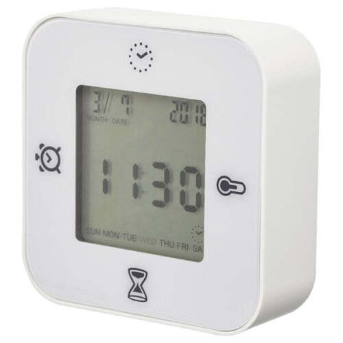 IKEA KLOCKIS Uhr/Thermometer/Wecker/Timer weiß - Bild 1 von 1