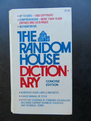 The Random House Dictionary Concise Edition 1980 Jess Stein Englisch Wörterbuch