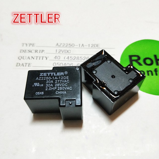 Zettler AZ22501A12DE General Purpose Relays HF21501A12DE 30A 240VAC