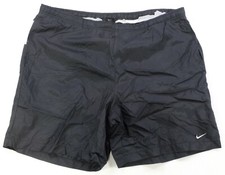 Rare Vintage NIKE Spell Out Swoosh Cut Out Liner Swimming Trunks 2000s Black 2XL