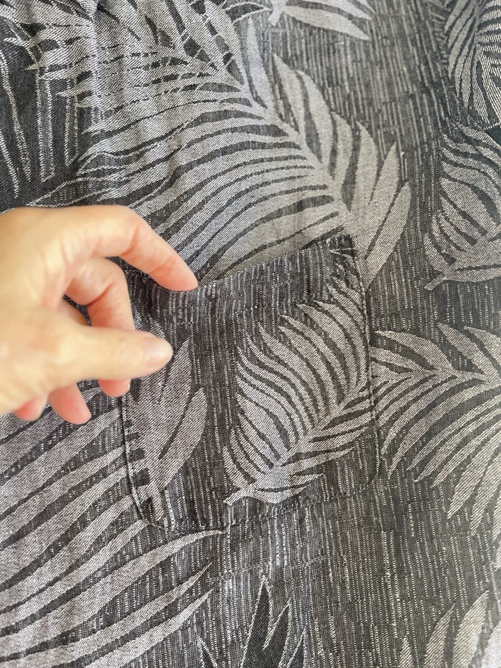 Tasso Elba Island shirt Men’s silk linen Hawaiian XXL Blue Print camp lounge - Image 3 of 4