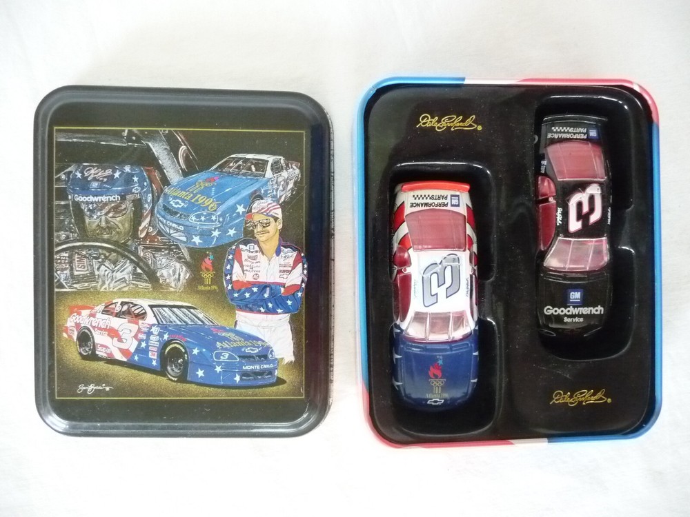 Dale Earnhardt 1996 Olympic Sam Bass 2 Car Tin Set