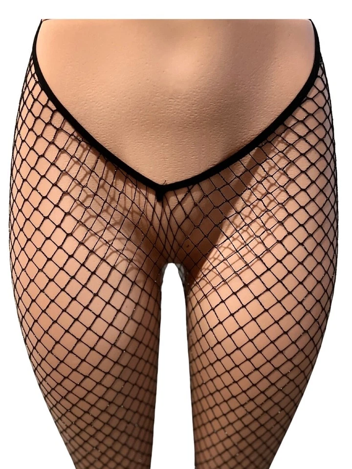 Meias brilhantes glitter cor pele tom pele corte V ENTREGA GRATUITA EUA e Reino Unido - Imagem 3 de 4